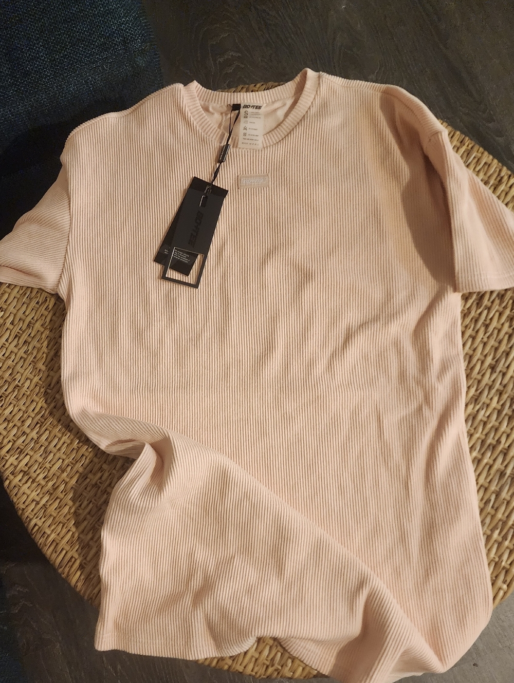 Bo+Tee Ribbed Short Sleeve Shirt Dress
